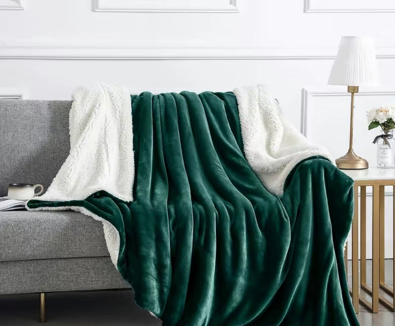 Luxury Sherpa Fleece Blanket Dual-Layer Plush