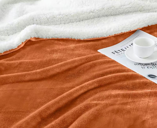 Luxury Sherpa Fleece Throw Blanket | Dual-Layer Plush Comfort