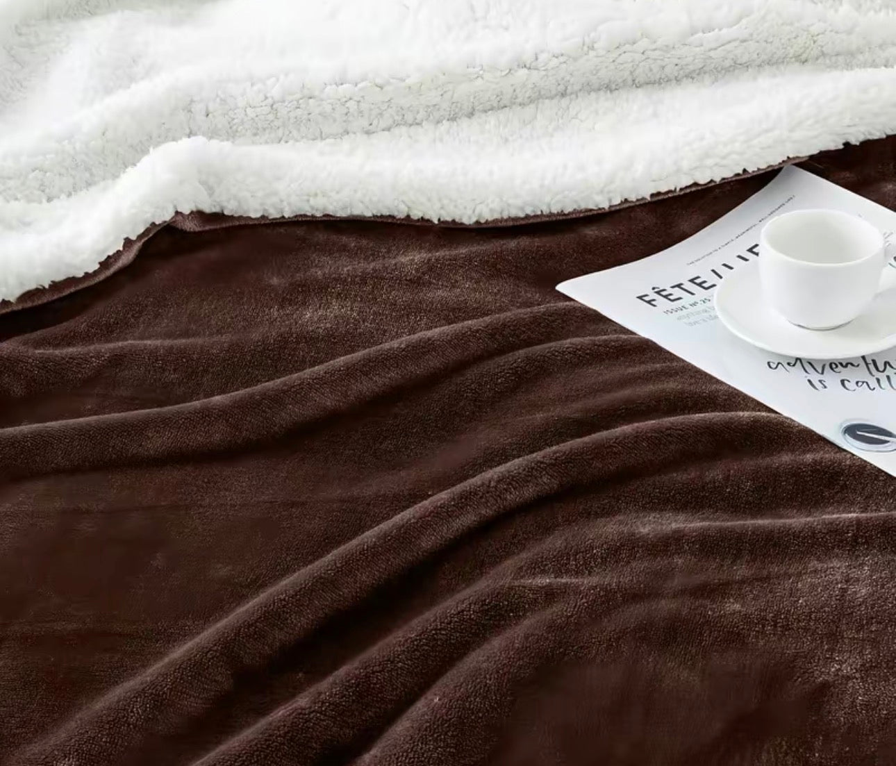 Luxury Sherpa Fleece Throw Blanket | Dual-Layer Plush Comfort