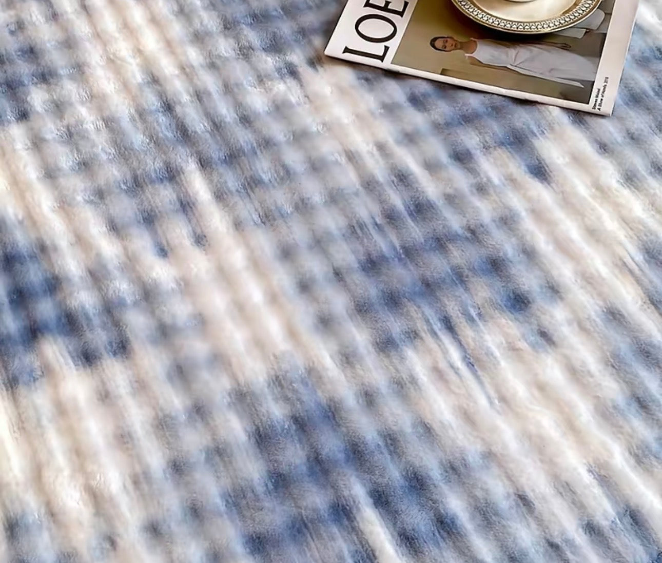 Tie-Dye Bubble Milk Velvet Bedding Set | Ultra-Soft Faux Rabbit Fur Fitted Sheet & Bed Skirt