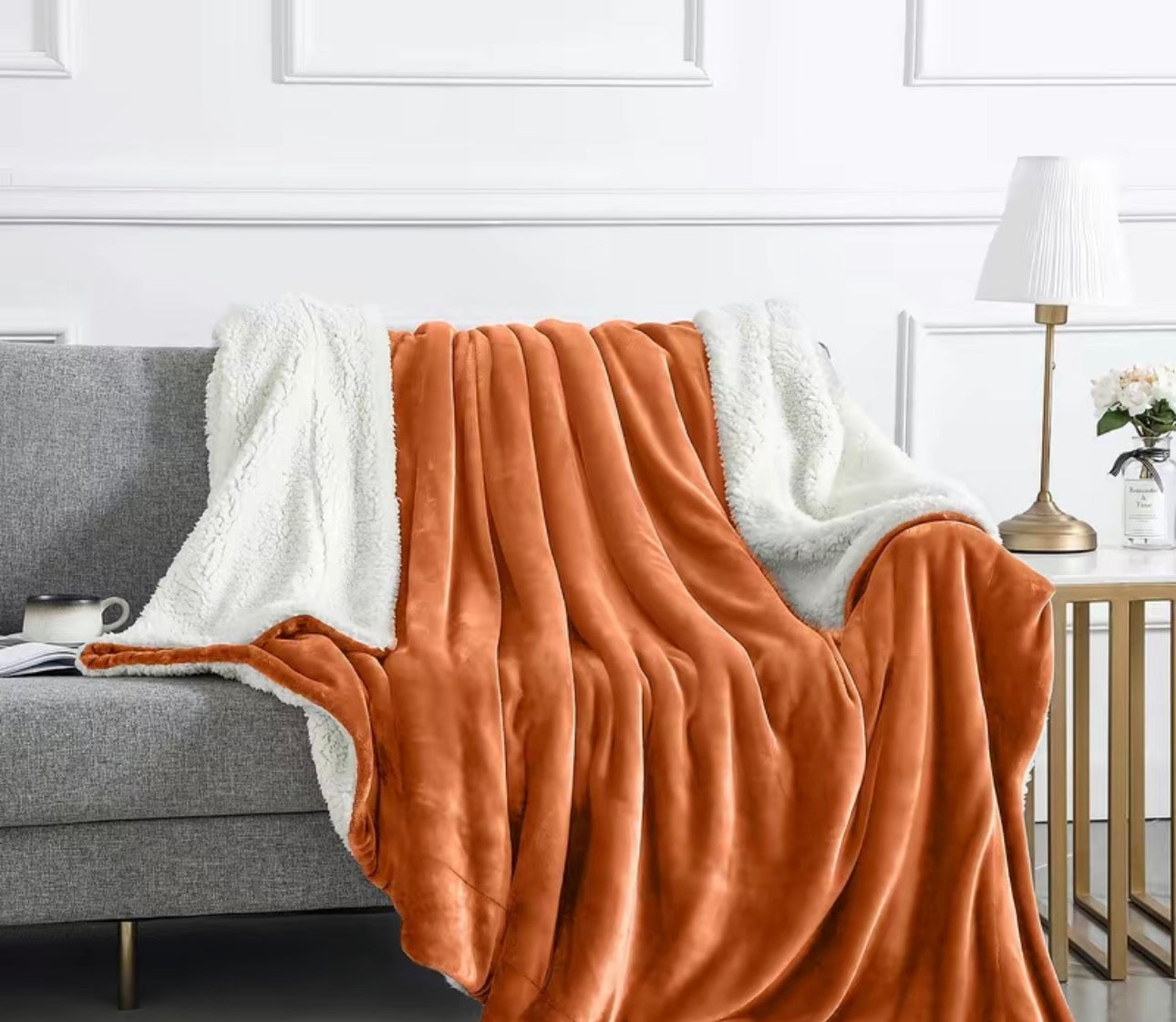 Luxury Sherpa Fleece Throw Blanket | Dual-Layer Plush Comfort